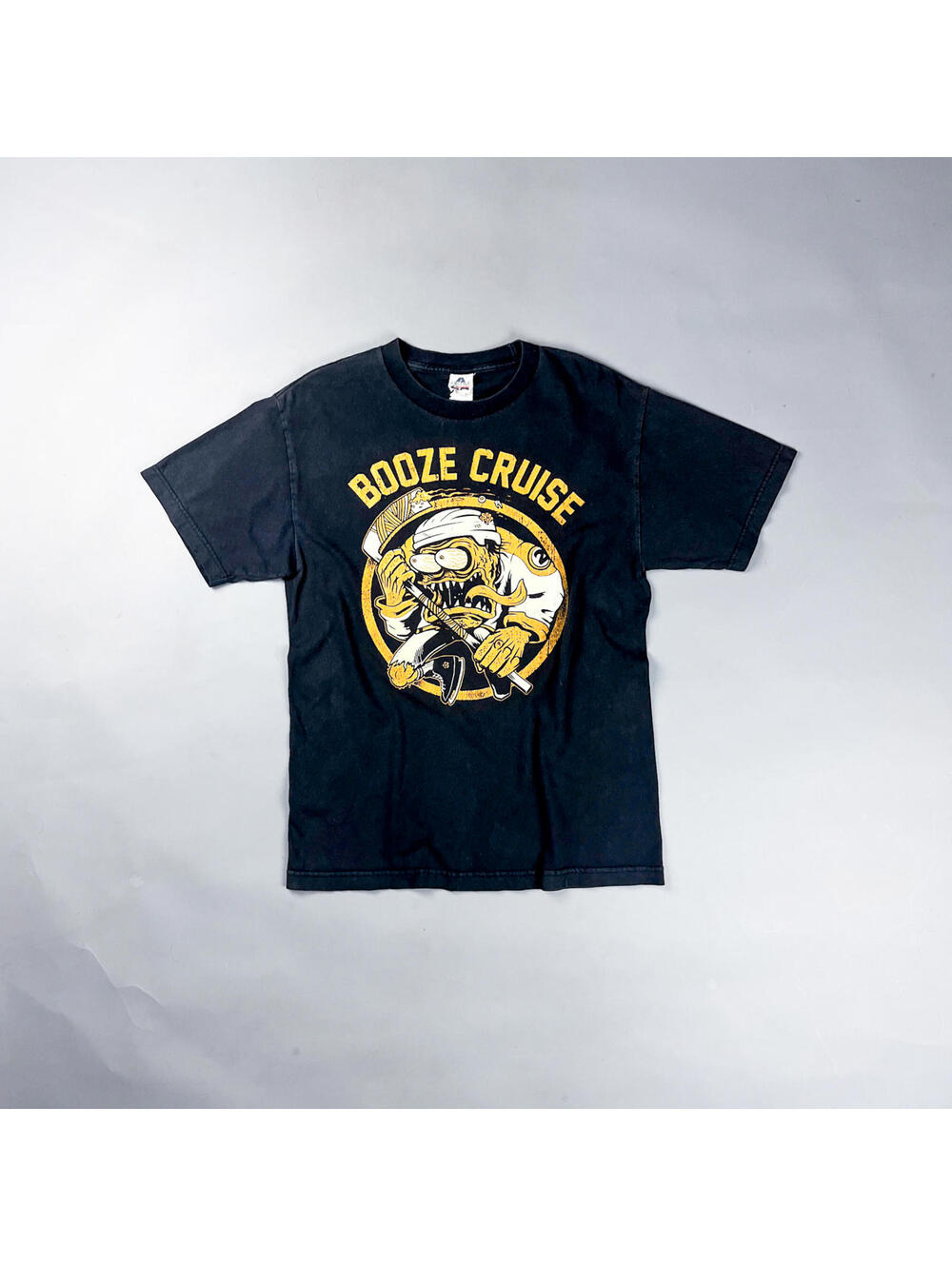 Vintage Graphic T-Shirt, Black 'Booze Cruise' Graphic Tee